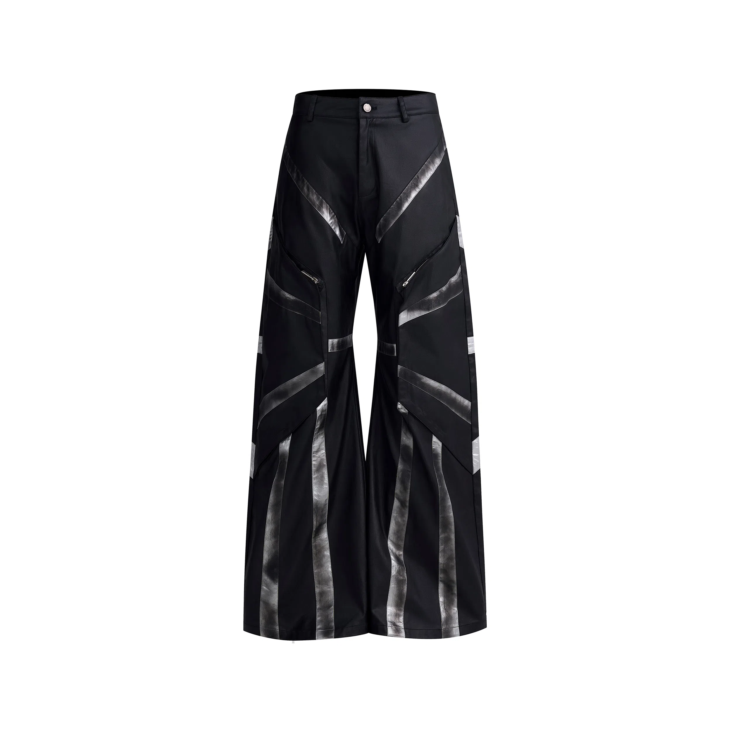 START EXCEED END Matte Multi-Pocket Wide-Leg Leather Pants