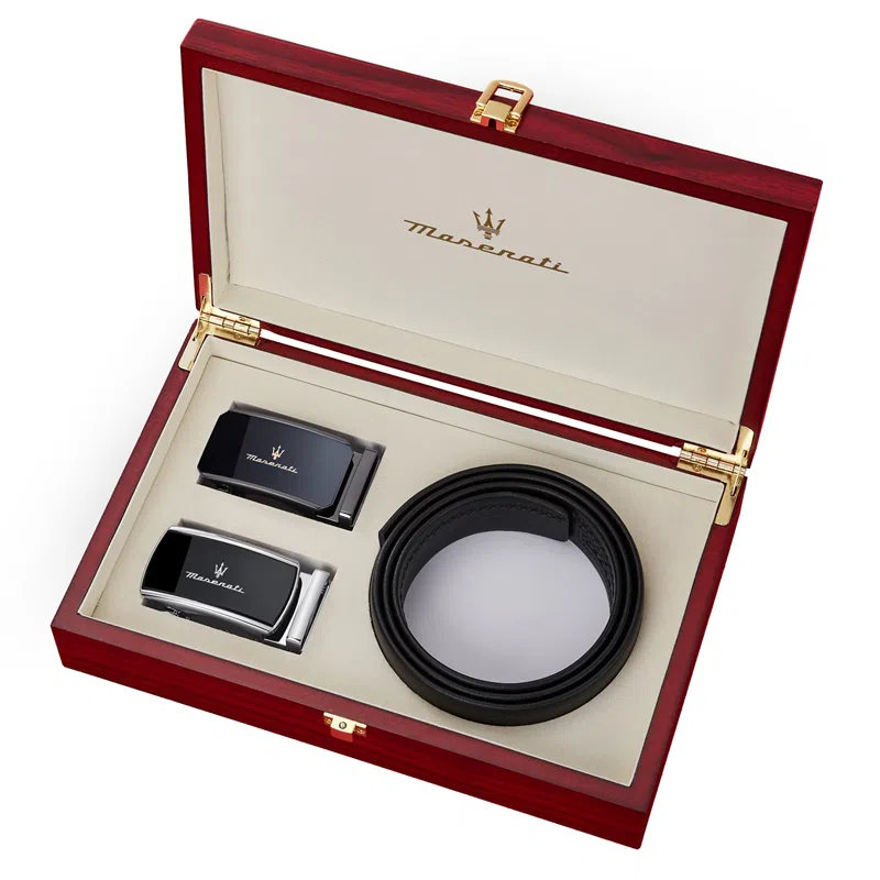 Maserati Belt Set Gunmetal Double Buckle