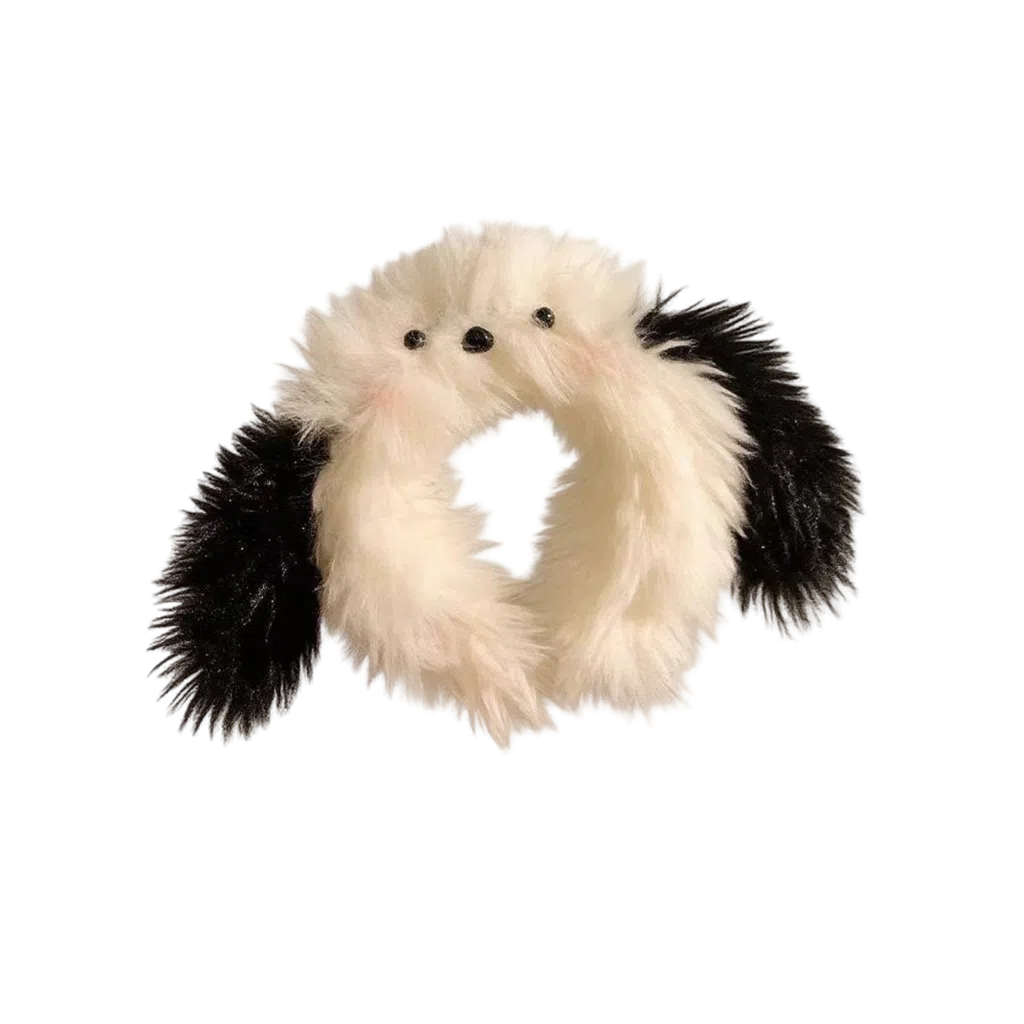 希铃 黑耳朵小狗可爱毛绒 聚酯纤维 发箍 女款