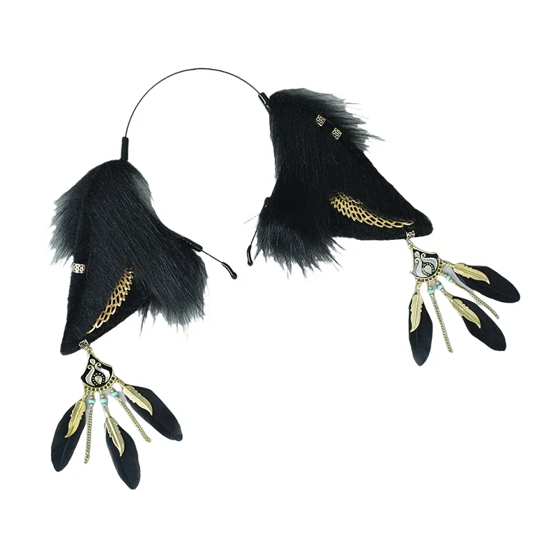 图米鱼 日系毛绒兽耳羊耳朵发箍漫展派对道具 聚会装饰头箍