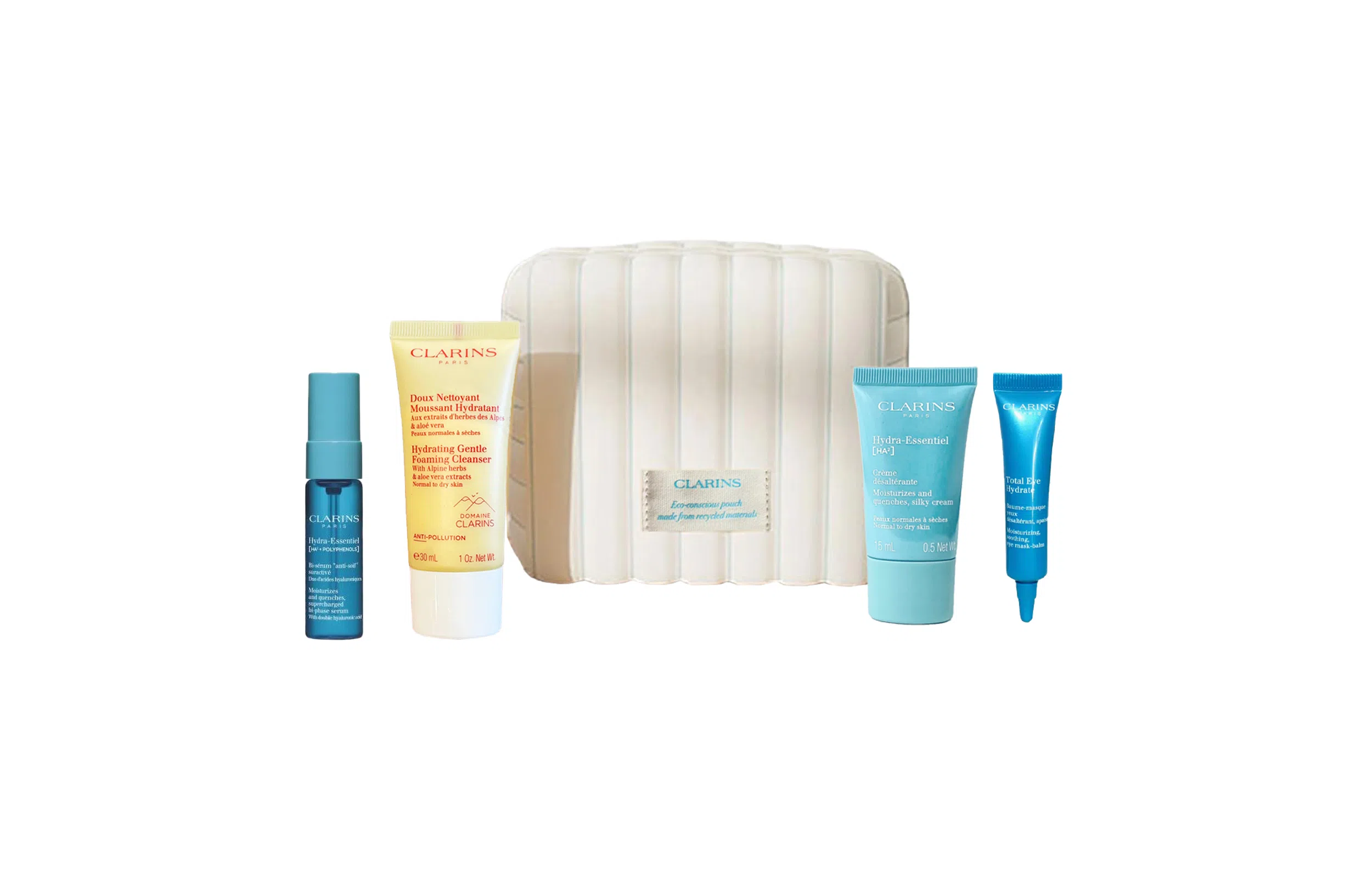 娇韵诗 保湿洁面乳精华面霜小样套装 补水清洁 五件套