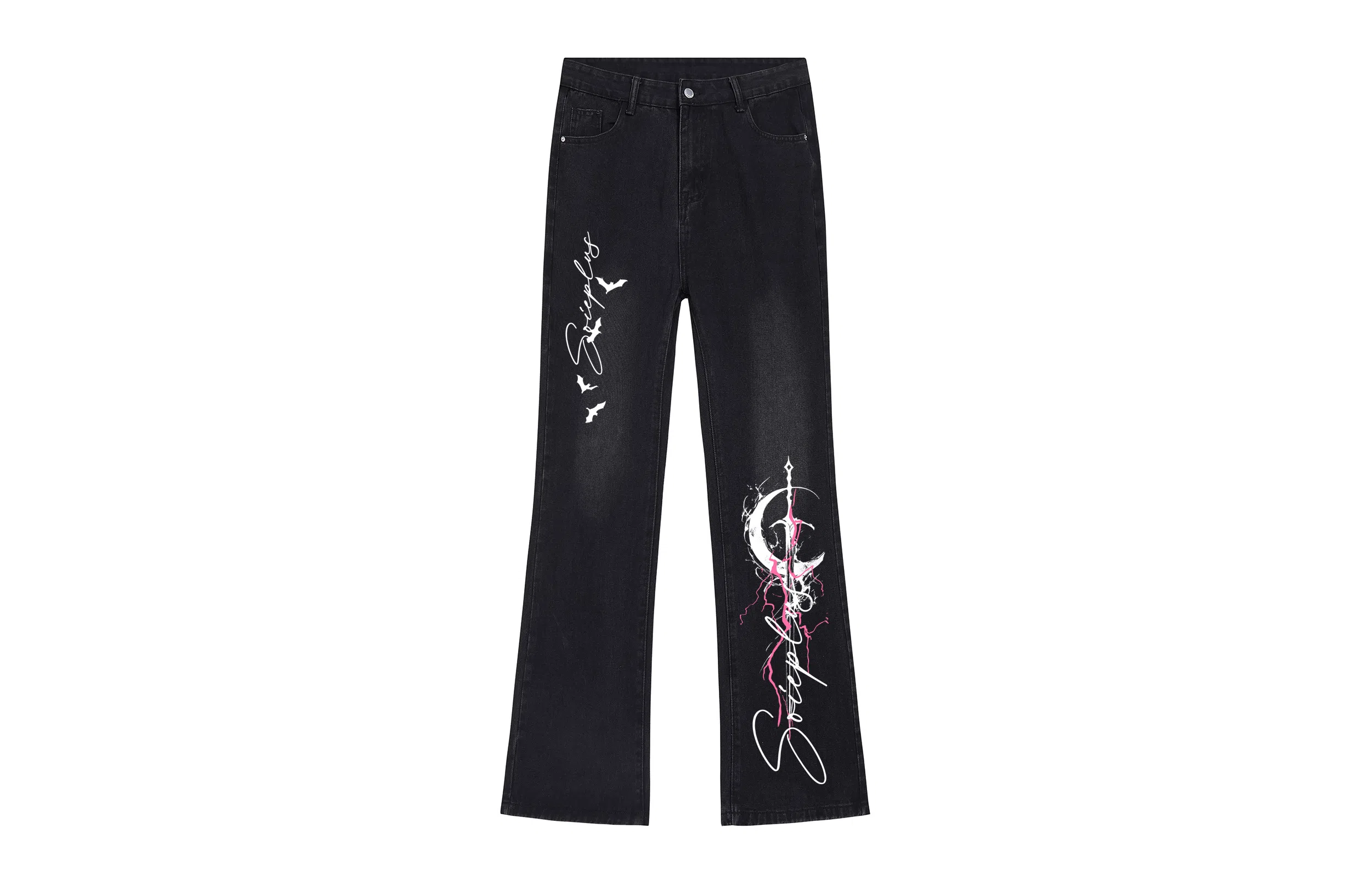 SOIEPLUS Lightning Logo Jeans
