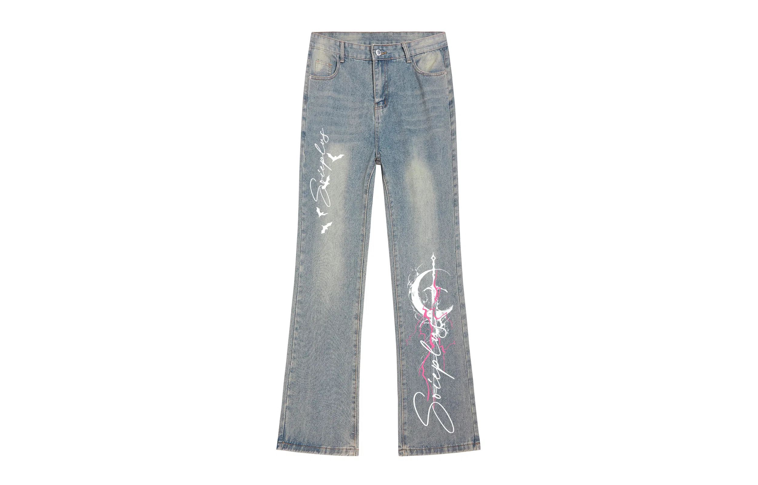SOIEPLUS Lightning Logo Jeans
