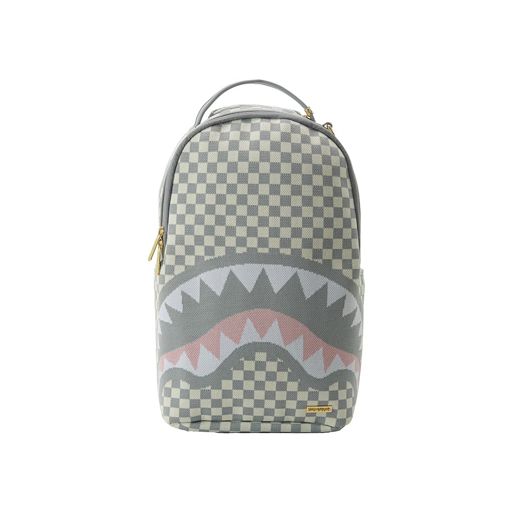 Sprayground Shark Logo Checkered Backpack