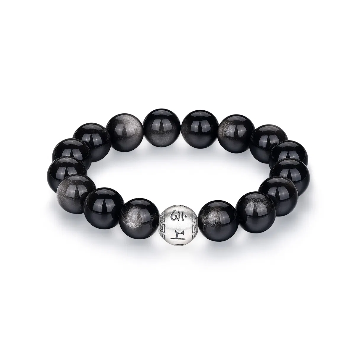 【六字箴言】 七可 安康纳福 招财吞金  新中式国潮民族风小众设计感 八方来财水逆退散聚宝盆 #好运天然 黑曜石 手串 男款