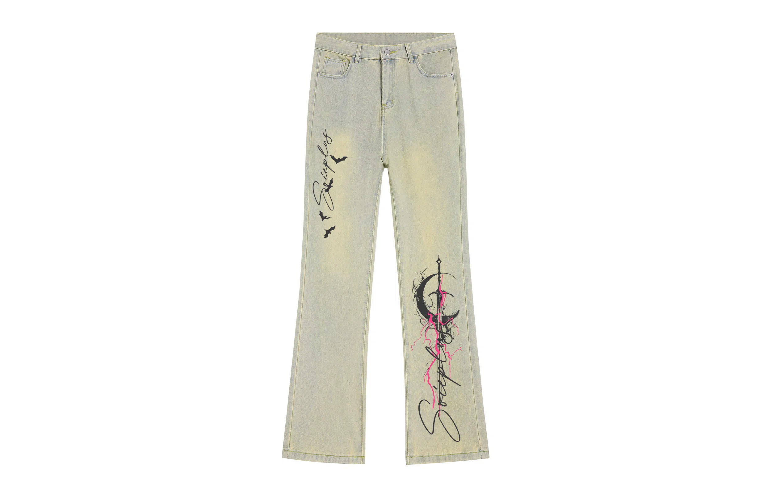 SOIEPLUS Lightning Logo Jeans