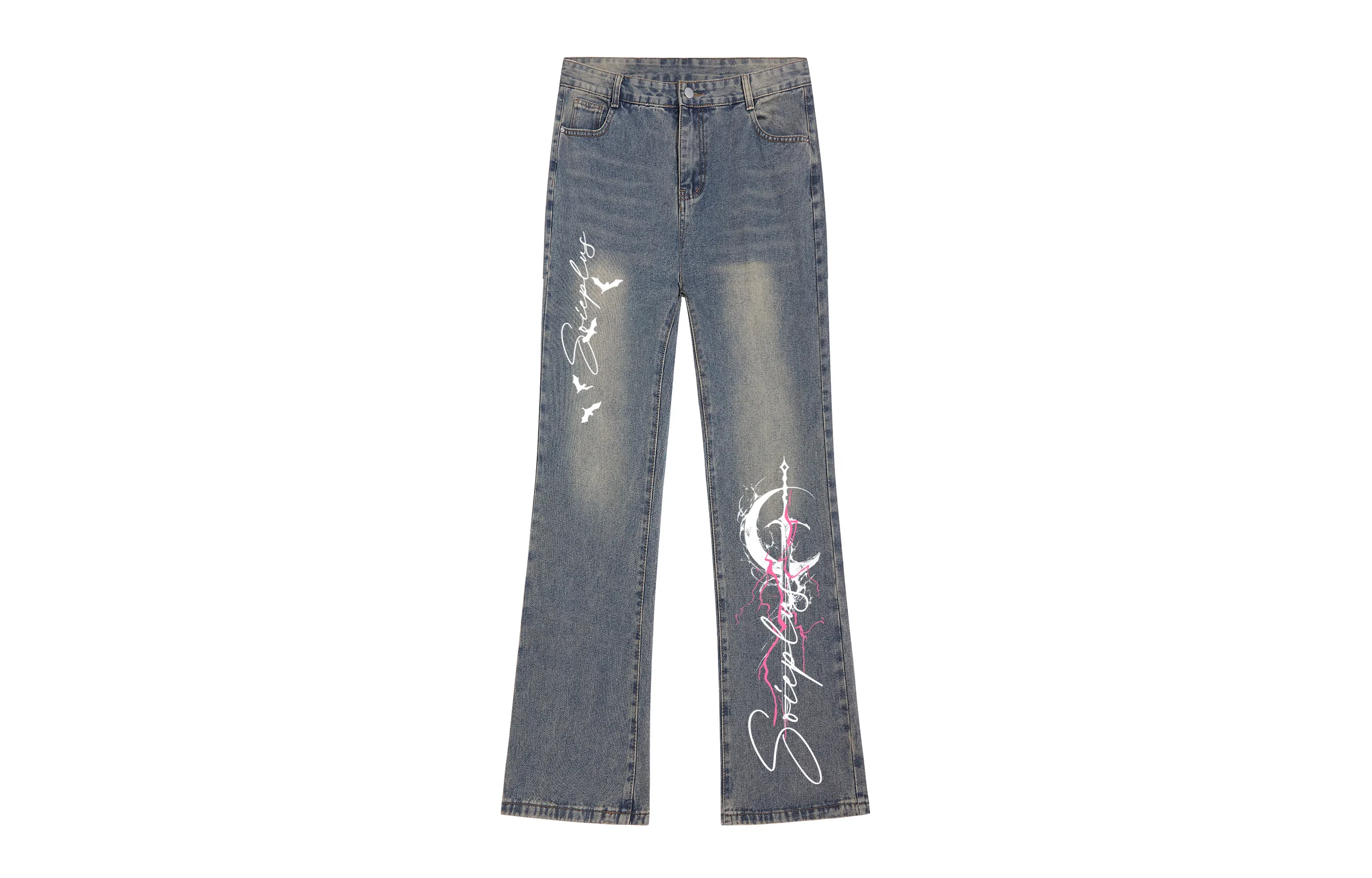 SOIEPLUS Lightning Logo Jeans