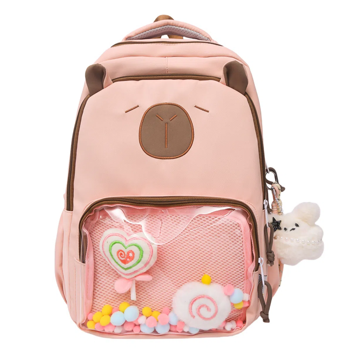 行途 卡通卡皮巴拉大容量可爱学生旅游 尼龙 痛包 女款