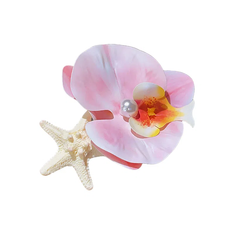 蒙妮 夏日海星蝴蝶兰花朵#好运 树脂 发夹 女款