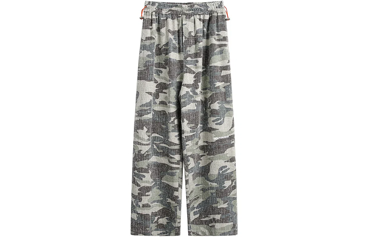 GOLFCROSS Vintage Camouflage Embroidered Wide Leg Pants