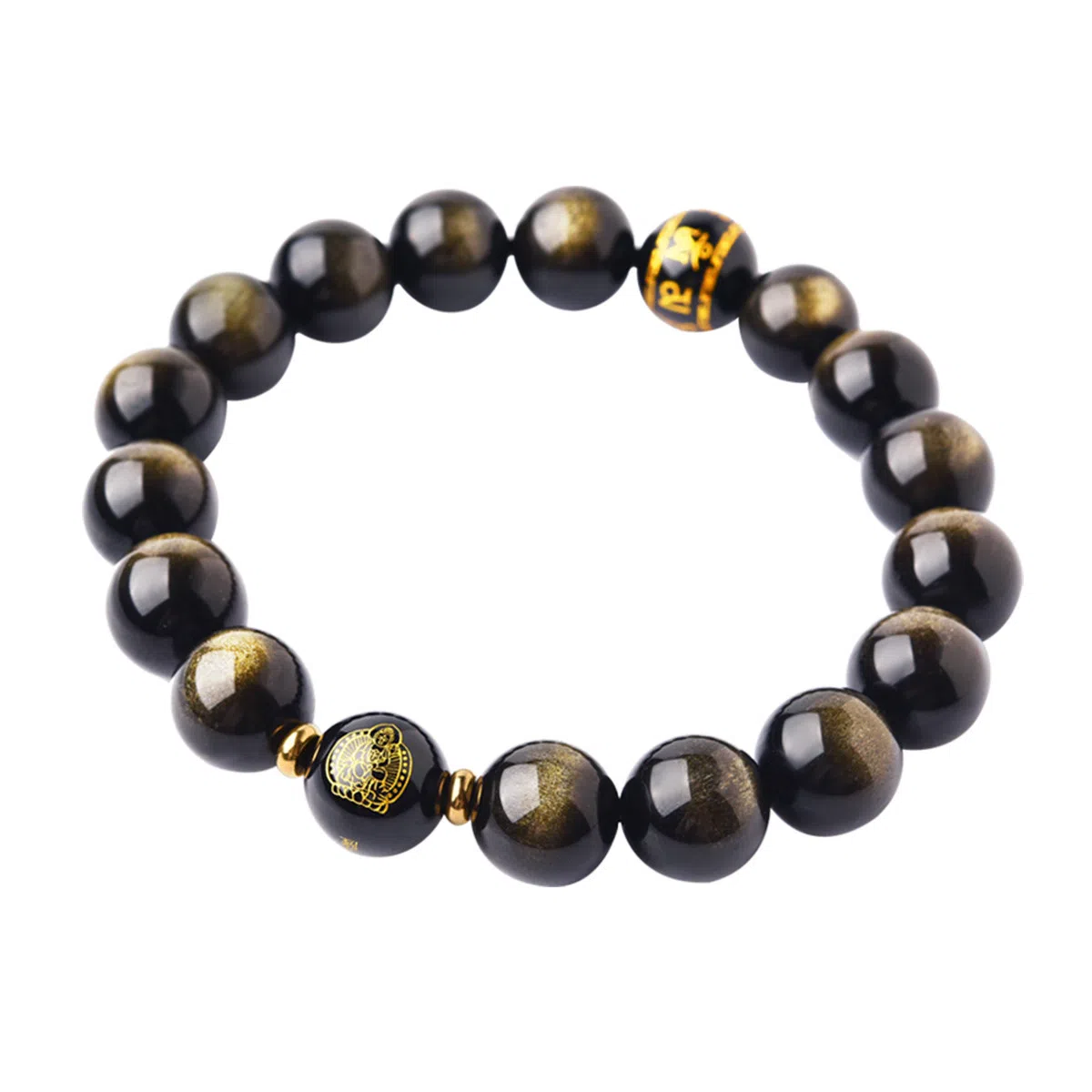 【匠心手作 12生肖专属菩萨】 灵菲 招财纳福本命佛新中式本命年平安吸金#好运 黑曜石 手串 男女同款情侣款