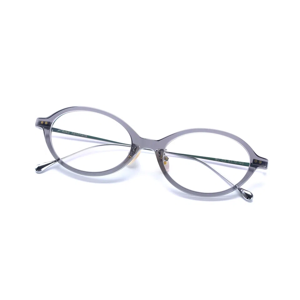 【可配度数】 青雉作 日杂高级感文艺书呆子眼镜日系时尚眼镜框高弹力不夹脸贝母鼻托 β钛板材 椭圆形 光学镜架 女款 玳瑁色日本灰黑色