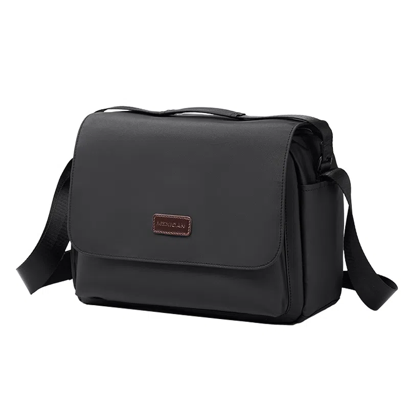 稻草人 防泼水防撞多功能轻便外出便携轻便简约休闲实用高颜值男士 混合织物 单肩包斜挎包相机包 常规 男女同款情侣款 黑色