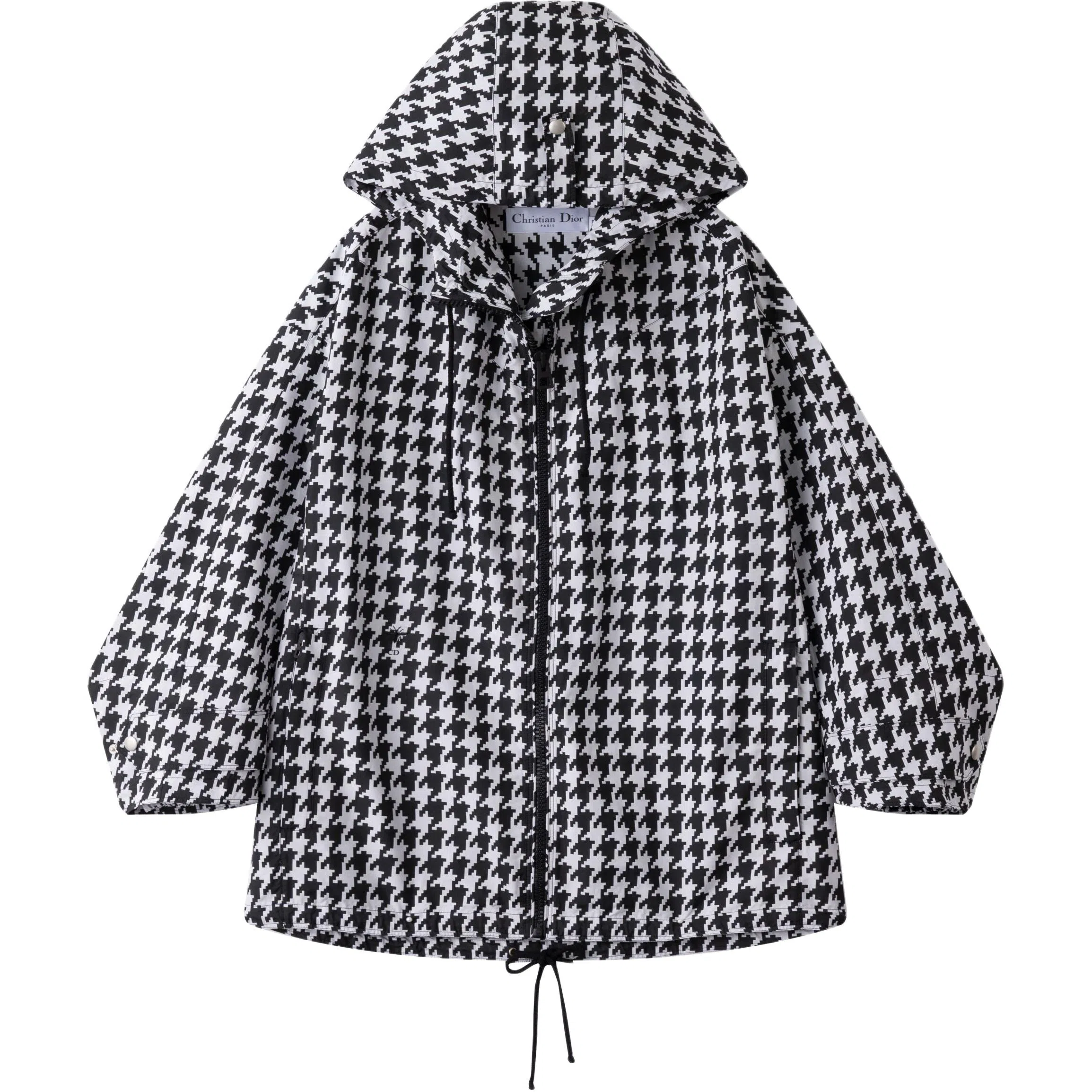 DIOR FW22 Houndstooth Zip Coat Black