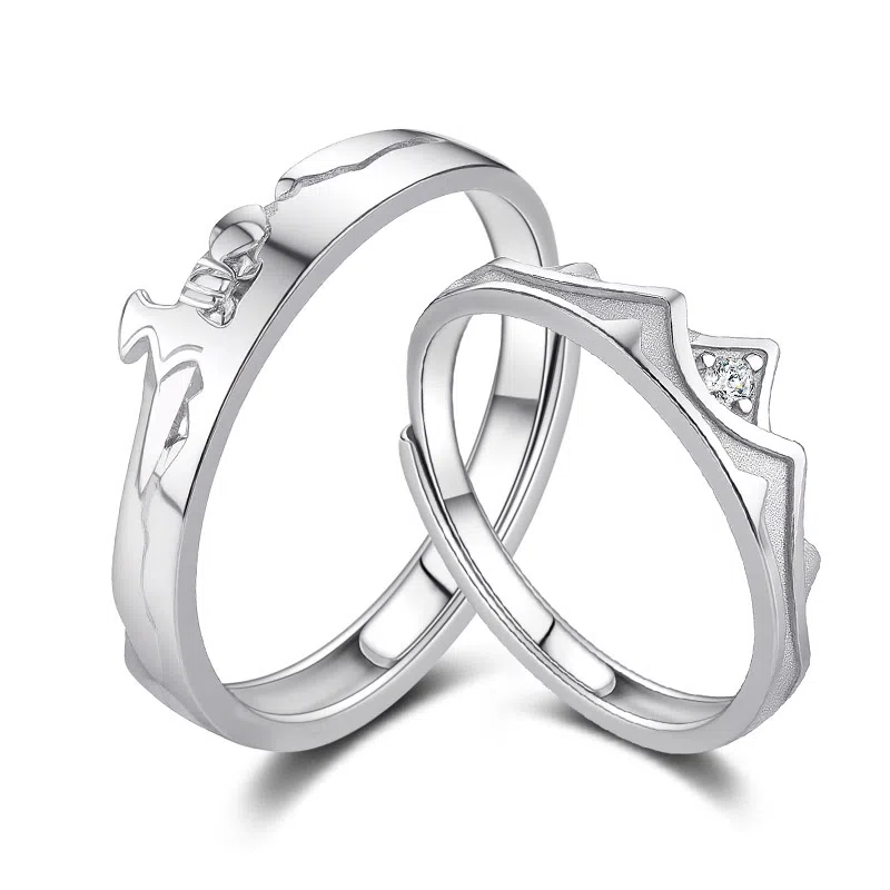 Tonghua Romantic Princess & Knight Couple Rings S925 Silver