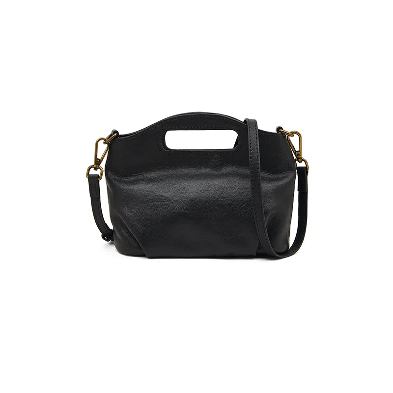 老人头 时尚休闲小众纯色简约高级感通勤 牛皮 手提包 常规 女款 多色