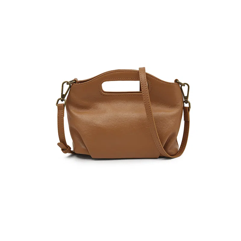 老人头 时尚休闲小众纯色简约高级感通勤 牛皮 手提包 常规 女款 多色