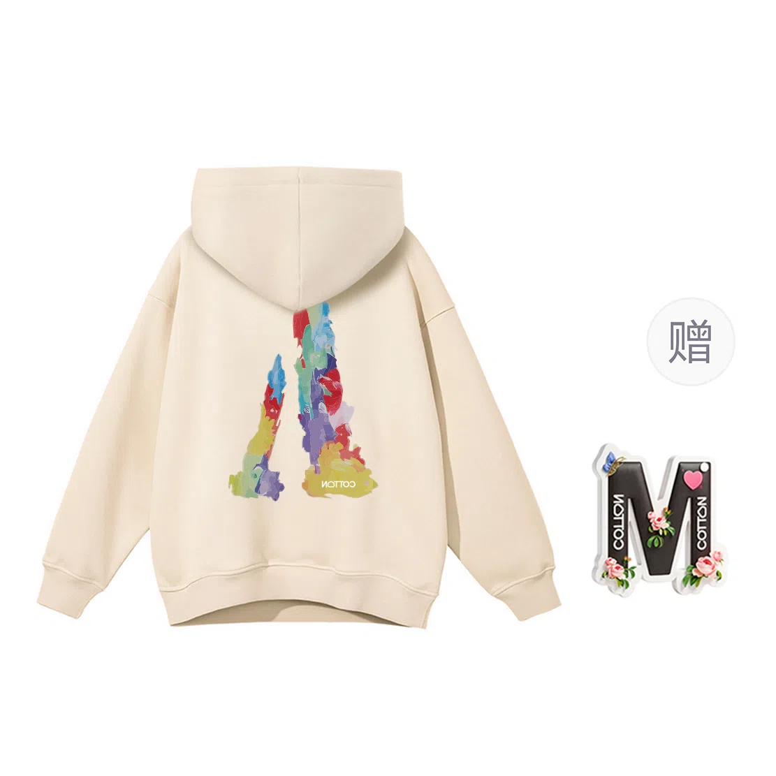 棉购 美式潮流设计感印花大码宽松上衣卫衣 女款