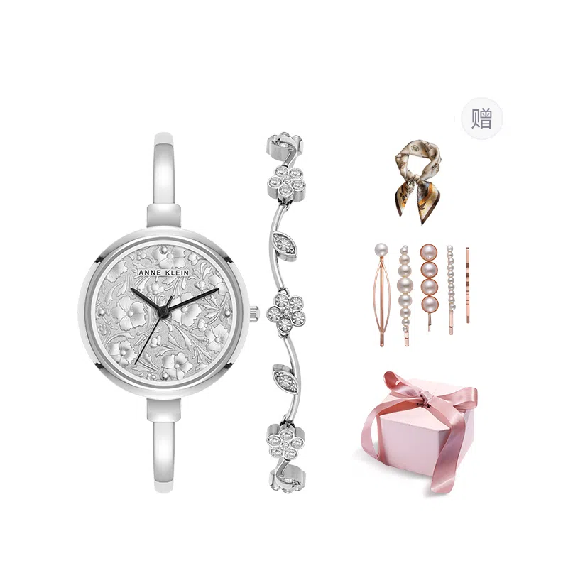 安妮克莱因 腕表 石英机芯 合金表带 金色表盘 女表 小众时尚通勤防水