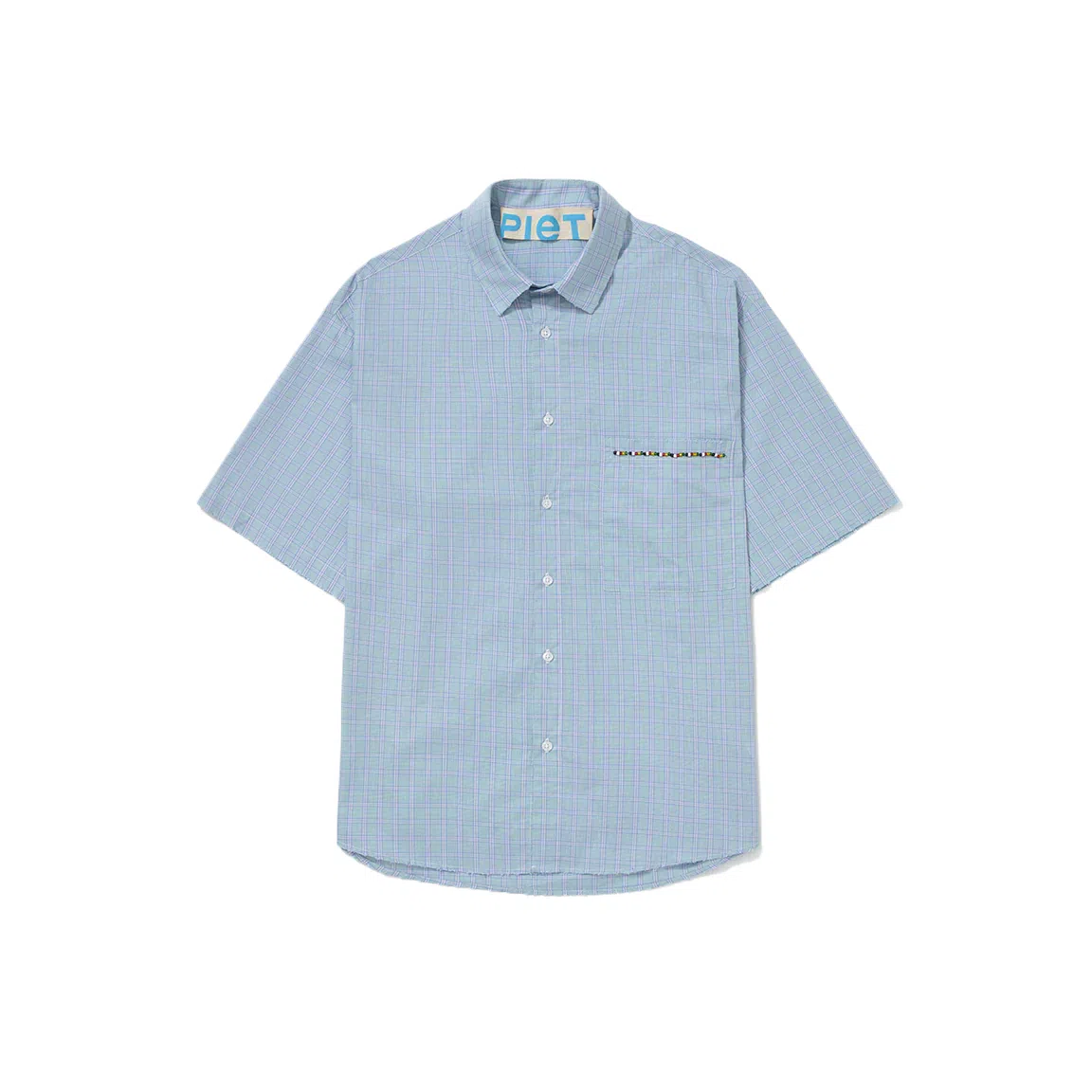 PIET Cotton Plaid Short Sleeve Shirt