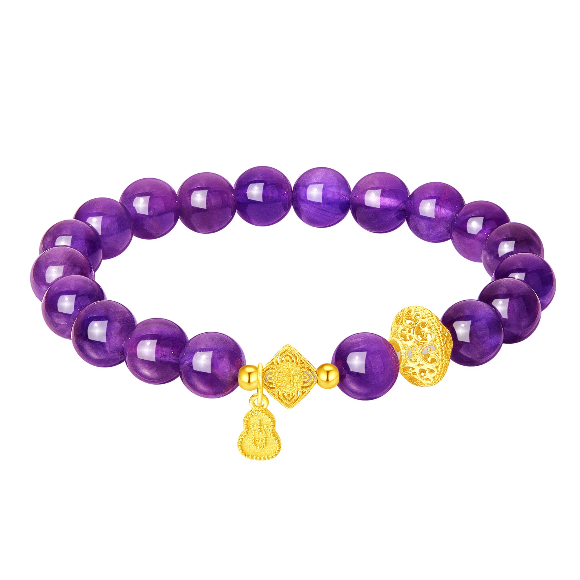 【紫定发财】 老凤祥 紫韵福禄 九紫离火 高级感气质温柔经典百搭 考试上岸国潮时来运转 精美礼盒#好运天然 紫水晶 手串 男女同款情侣款