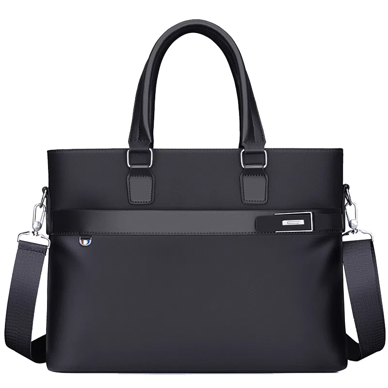 老人头 商务轻便时尚简约通勤 织物 公文包 常规 男款 黑色