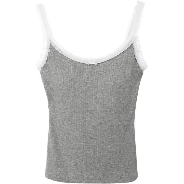 内在密码 背心夏季薄款透气蕾丝边内搭外穿自带胸垫吊带 女款