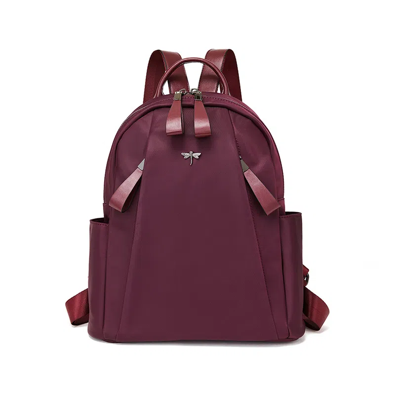 红蜻蜓 简约百搭实用大容量日常 织物 双肩包 常规 女款 黑色/卡其色/粉红色