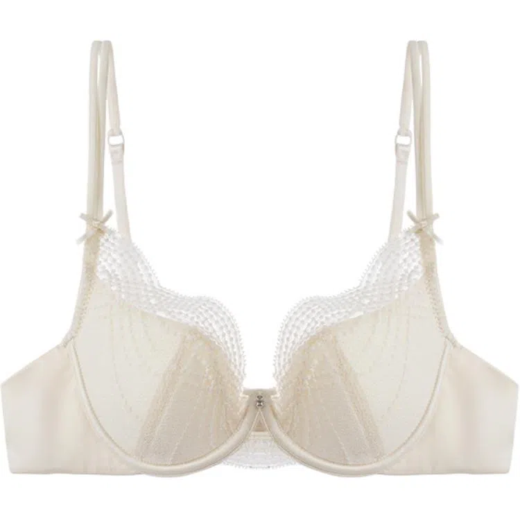 内在密码 法式纯欲蕾丝内衣女夏薄款大胸显小胸透气软钢圈防下垂性感文胸 女款