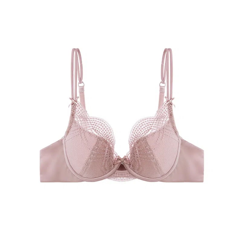 内在密码 法式纯欲蕾丝内衣女夏薄款大胸显小胸透气软钢圈防下垂性感文胸 女款