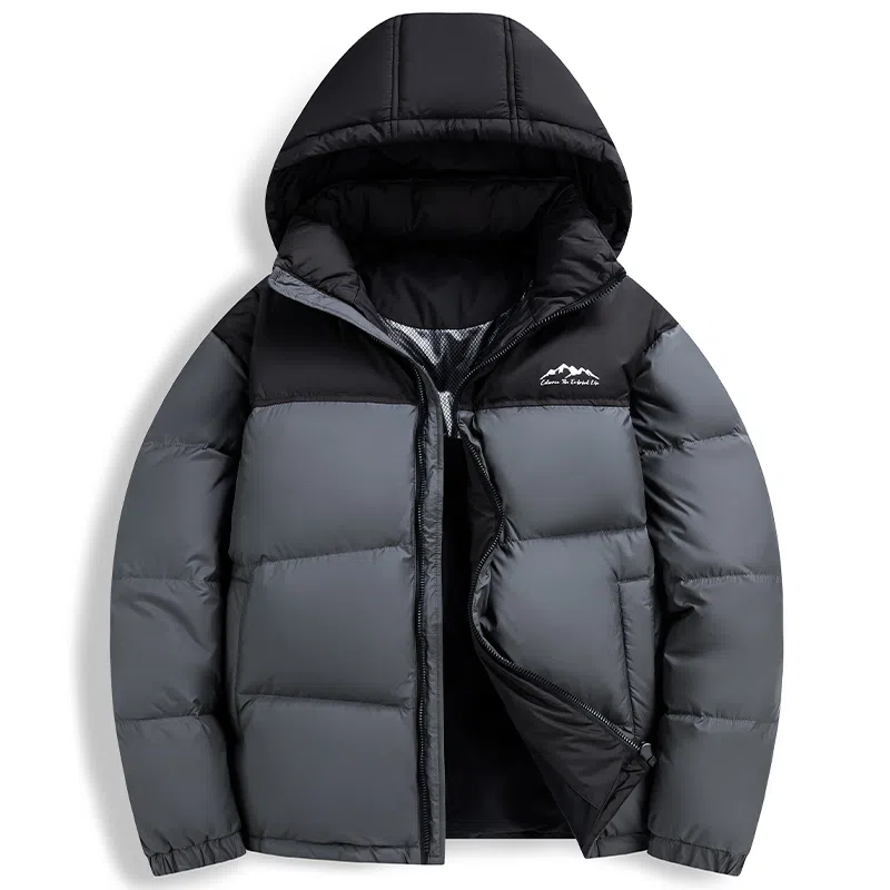 鸭鸭 极寒户外运动保暖冬季外套基础百搭短款可拆卸连帽面包羽绒服 男款