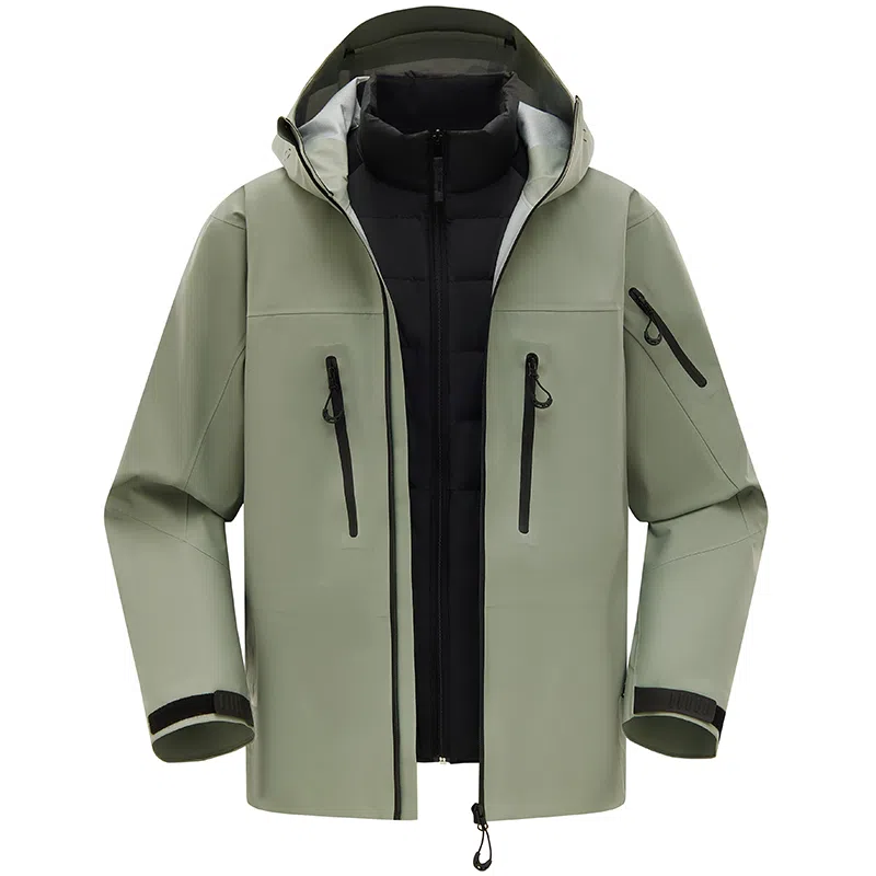 鸭鸭  冰壳系列 山系户外三合一四季软壳时尚百搭连帽运动夹克  防水防风透气耐磨防雨冲锋衣 男女同款