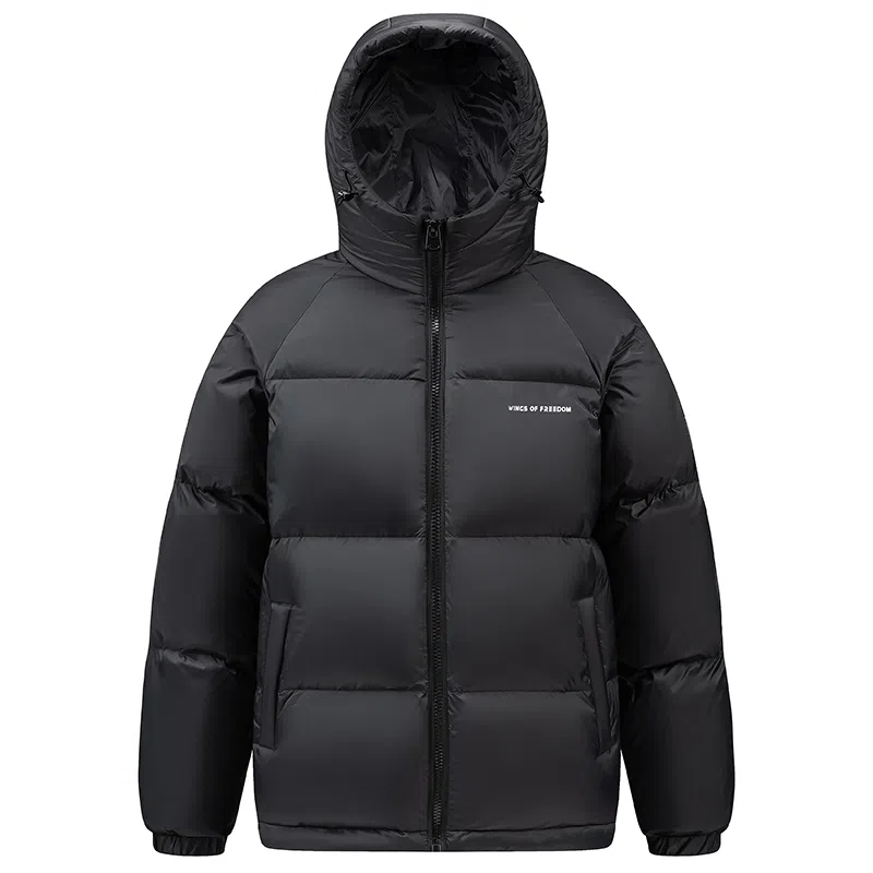 鸭鸭 极寒系列 石墨烯蓄热加厚保暖连帽冬季外套纯色韩版休闲基础百搭短款户外运动面包羽绒服 男女同款