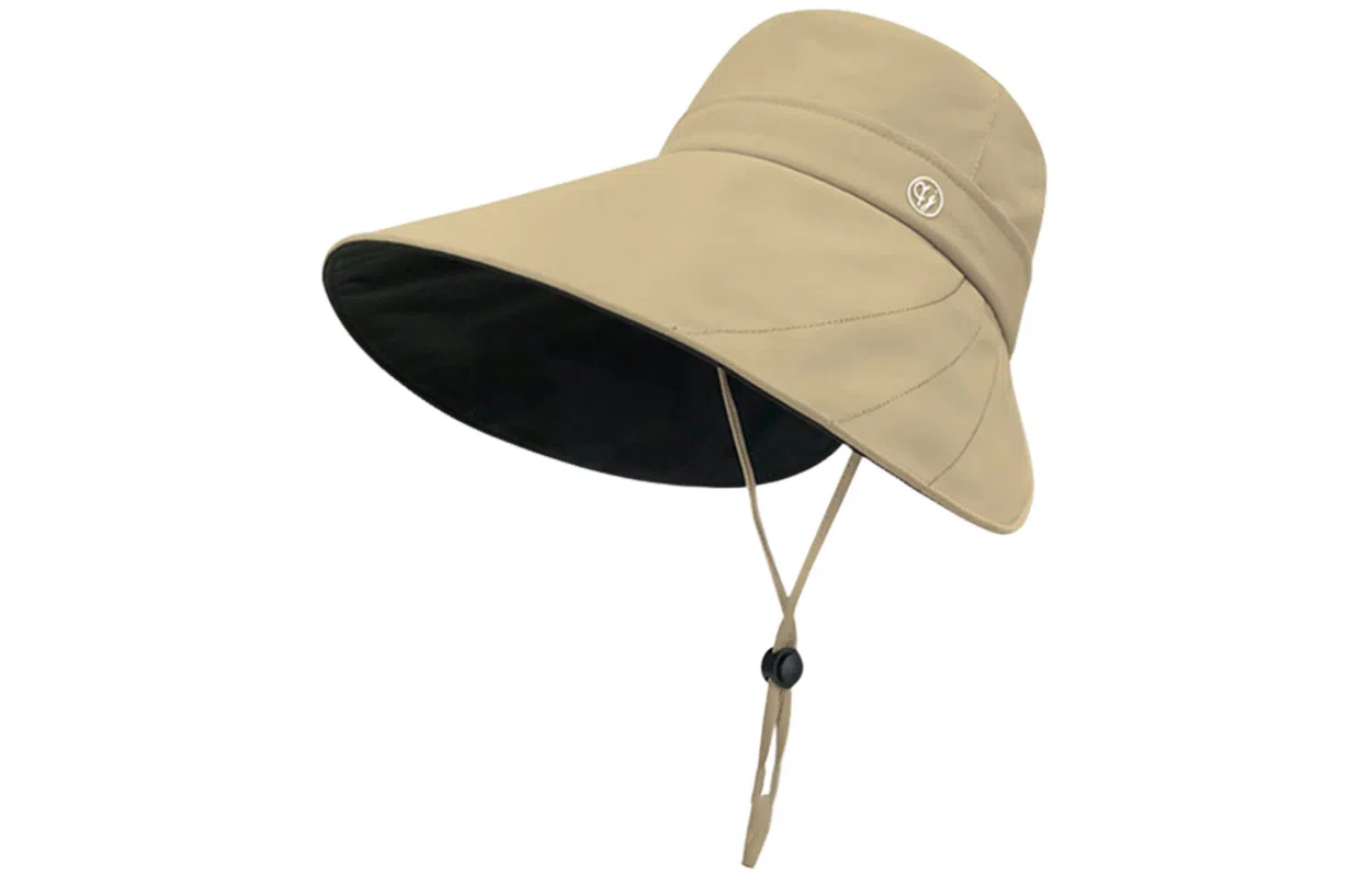 优幽兰 时尚简约高级感大帽檐显脸小黑胶遮阳帽夏季百搭出游防紫外线防风太阳帽 锦纶 防晒帽 女款