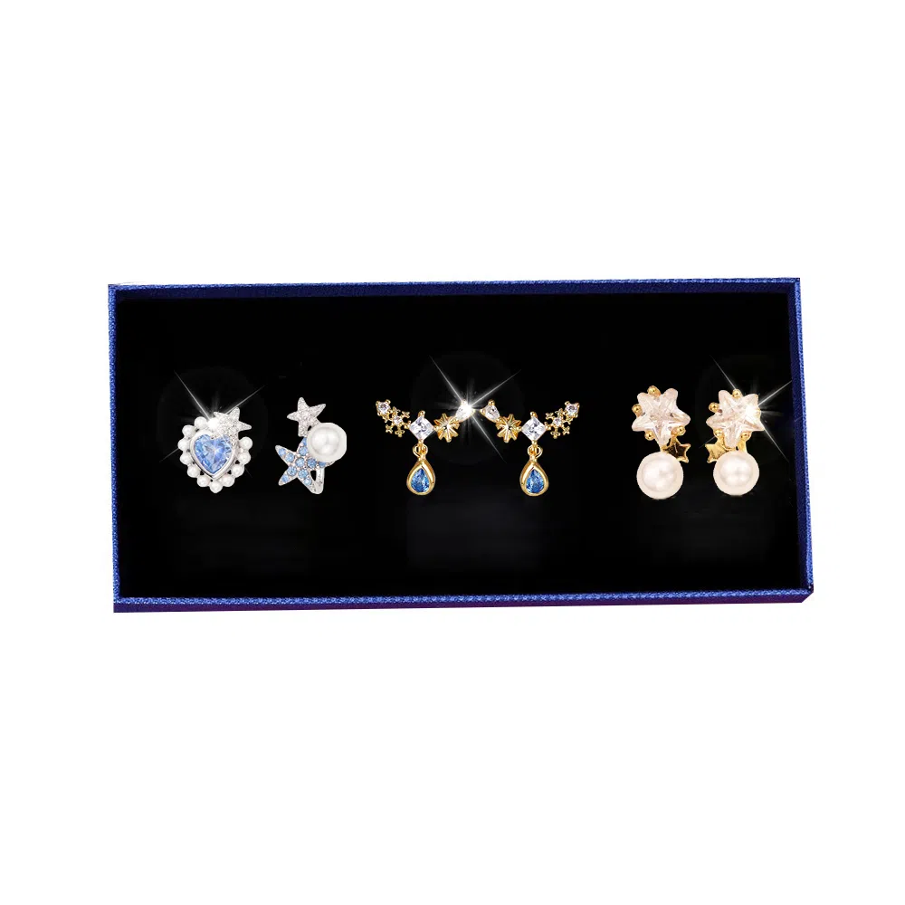 缔晶 夏日轻奢浪漫时尚百搭配饰 无耳洞星人通勤免打孔耳饰 合金 耳夹 女款