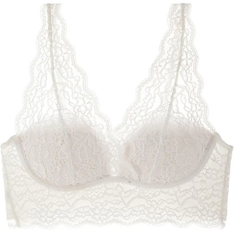内在密码 纯欲蕾丝薄款透气小胸聚拢收副乳法式性感文胸 女款