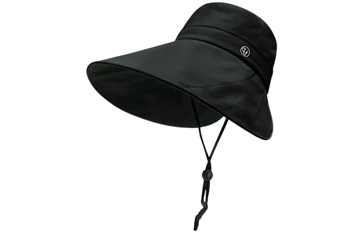 优幽兰 时尚简约高级感大帽檐显脸小黑胶遮阳帽夏季百搭出游防紫外线防风太阳帽 锦纶 防晒帽 女款