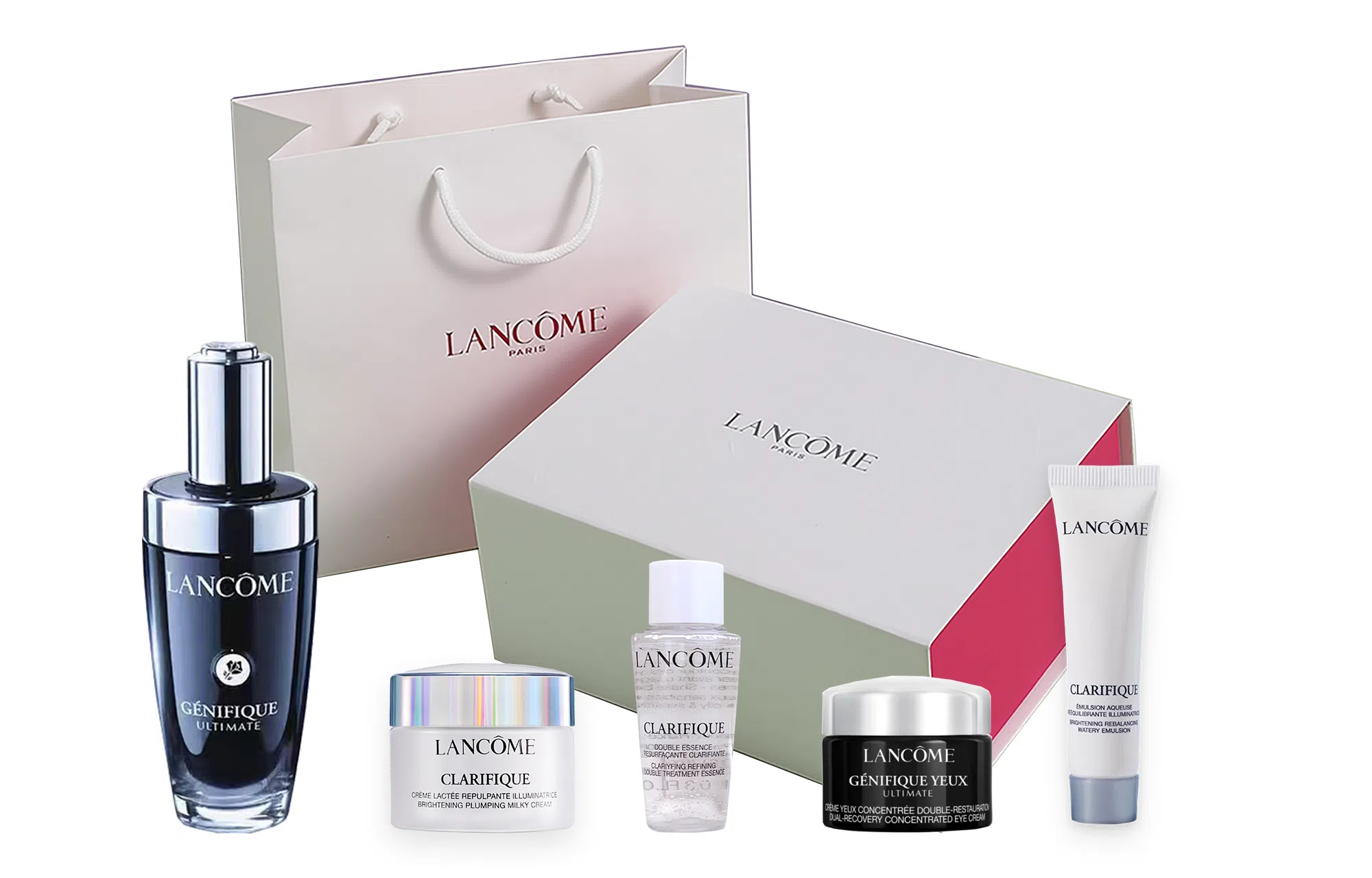 兰蔻 小黑瓶 肌底液礼盒护肤套装 淡纹紧致保湿滋润修护补水抗氧化收缩毛孔 第二代 五件套