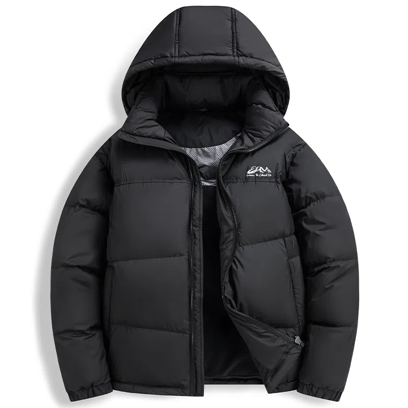 鸭鸭 极寒户外运动保暖冬季外套基础百搭短款可拆卸连帽面包羽绒服 男款