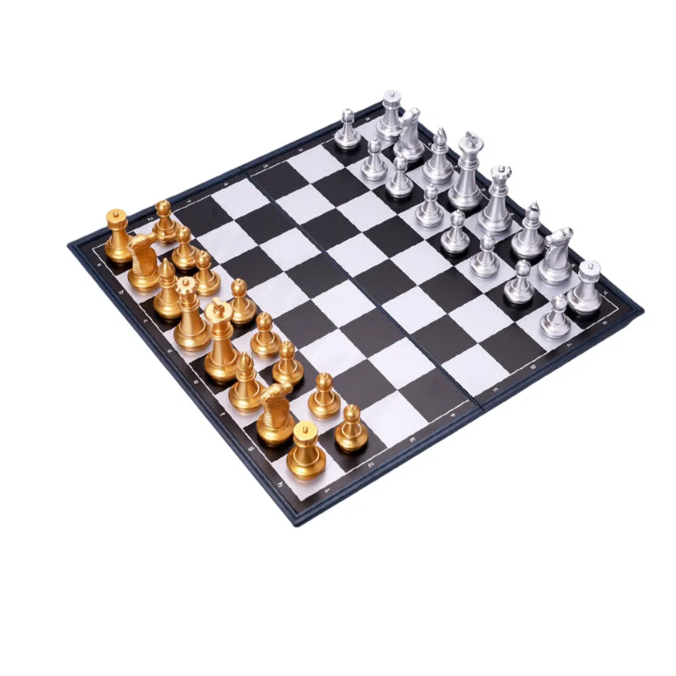 万格 金银款折叠棋盘 国际象棋