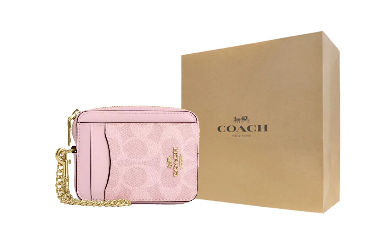Coach 11 Classic Logo Card Case Pink
