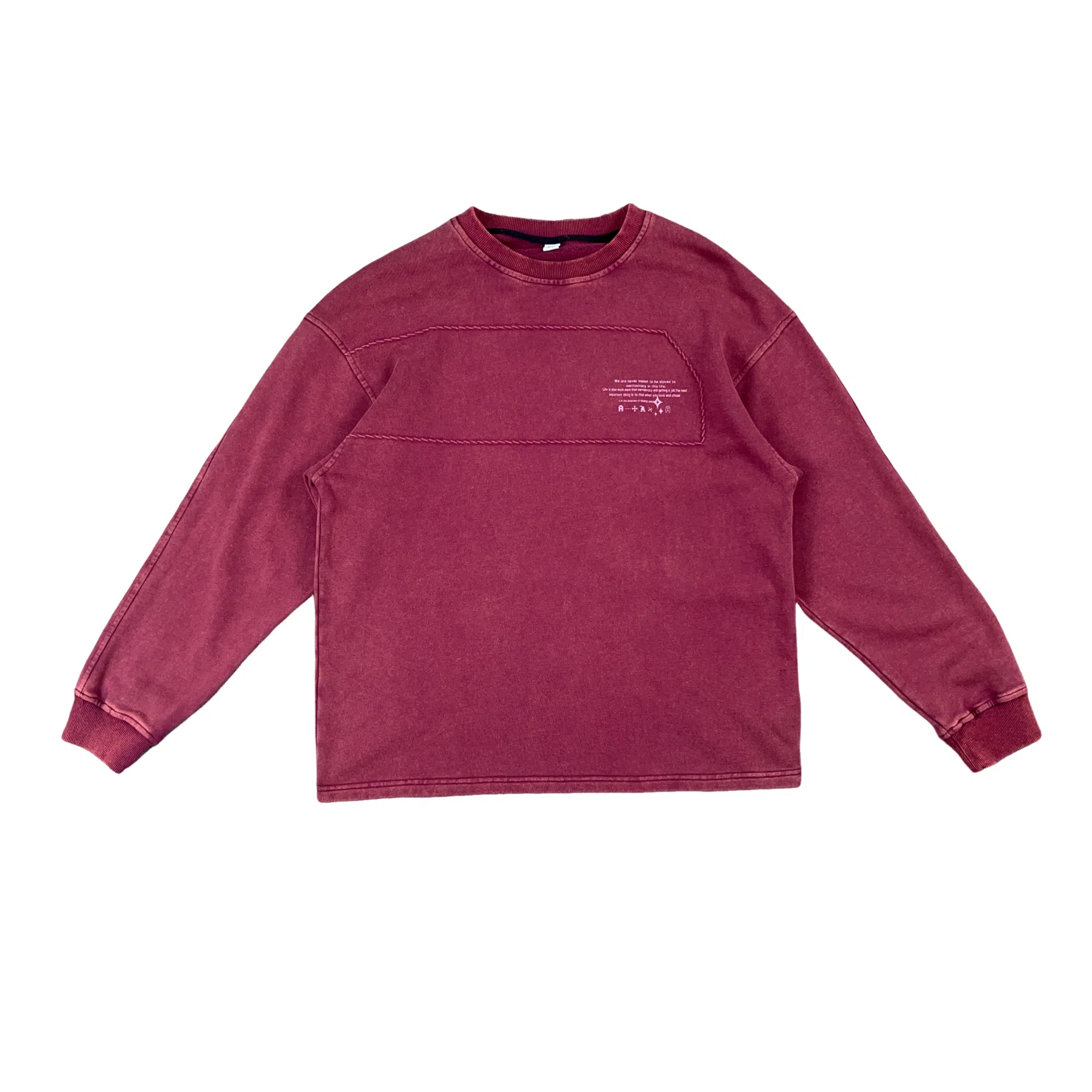 【dme】 美式复古水洗做旧字母印花圆领潮牌宽松休闲百搭长袖上衣卫衣 男女同款