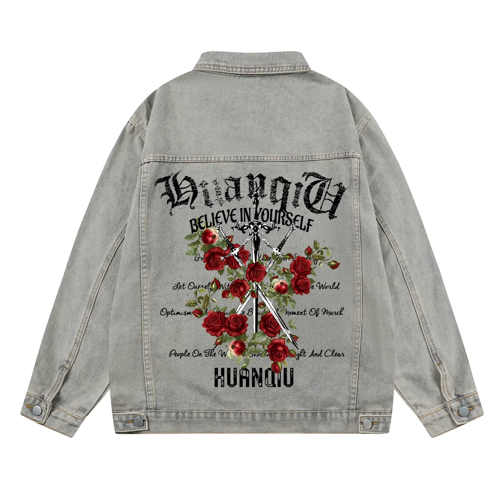 HUANQIU Vintage Washed Denim Jacket