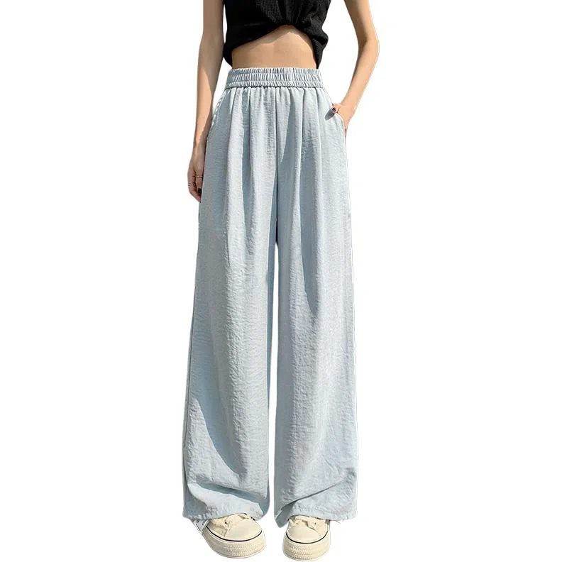 欧迪芬 高街垂感阔腿糯米奶芙山本裤褶皱薄款透气慵懒风宽松百搭休闲裤 女款