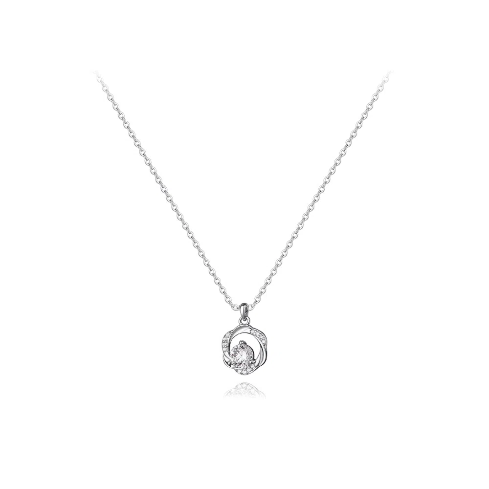 【纯银999】 六桂福珠宝 莫比乌斯 经典百搭小众设计精致高级感简约学生日常时尚轻奢约会通勤温柔气质可调节锁骨链 足银 项链 女款