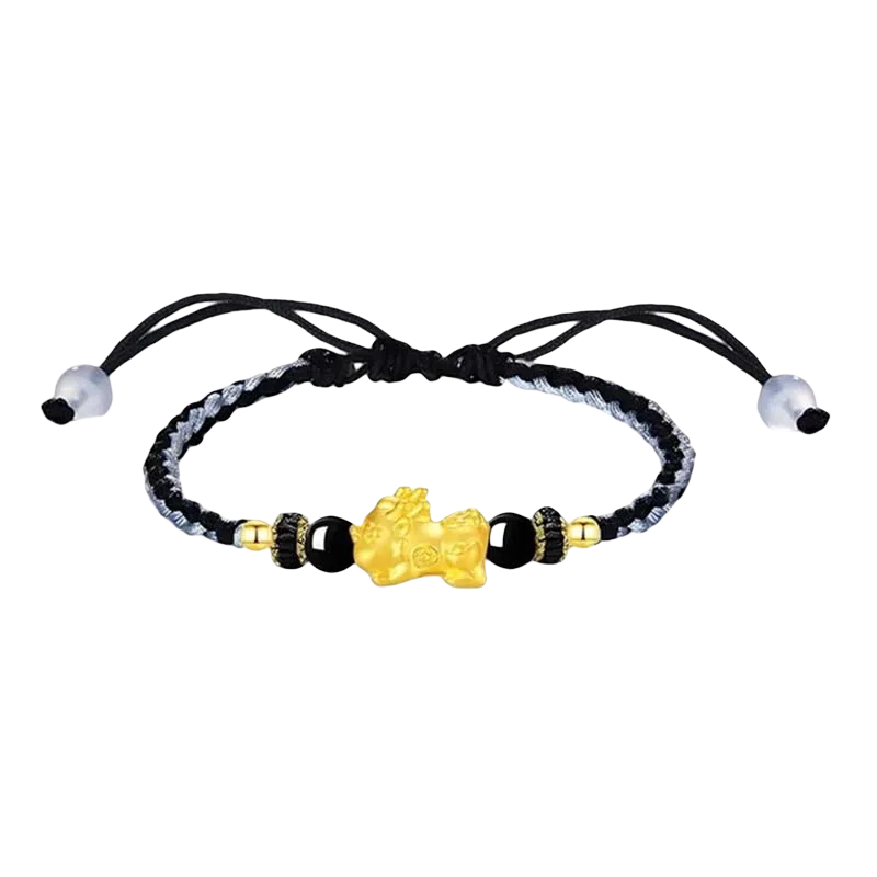 【999银貔貅】 色菲尔 招财吸金吞金兽抓钱 新中式国风小众森系转运珠可爱粉色时尚通勤日常百搭可调节#好运 织物 手绳 男女同款情侣款