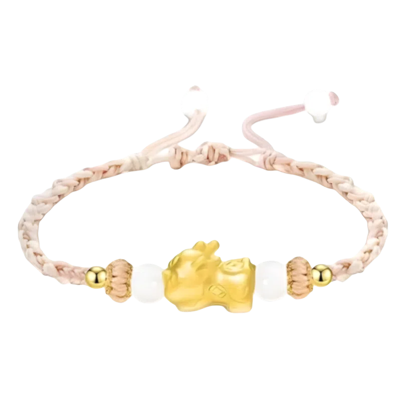 【999银貔貅】 色菲尔 招财吸金吞金兽抓钱 新中式国风小众森系转运珠可爱粉色时尚通勤日常百搭可调节#好运 织物 手绳 男女同款情侣款