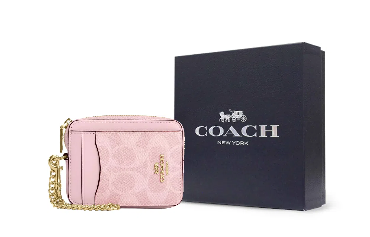 Coach 11 Classic Logo Card Case Pink