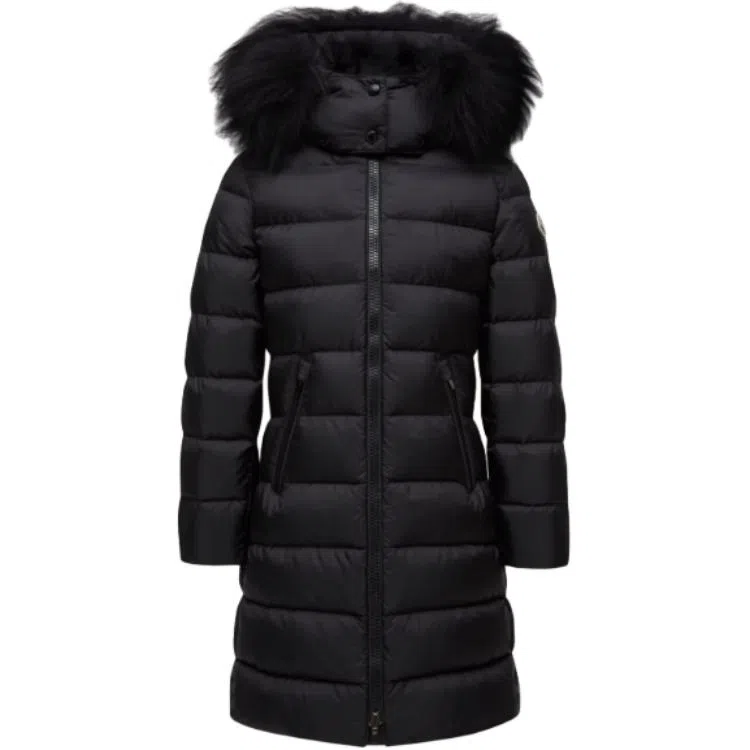 Moncler Abelle Hooded Shearling-Trimmed Down Jacket