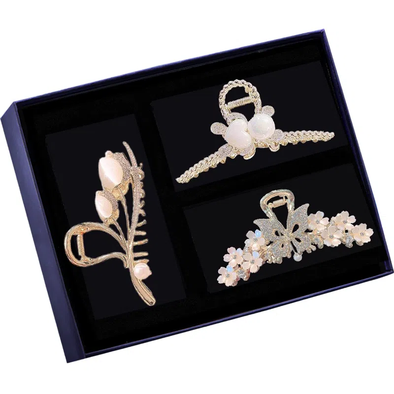 建禄 抓夹蝴蝶小熊花朵头饰品日常轻奢通勤简约百搭精致高级感优雅气质#好运 合金 发夹 女款